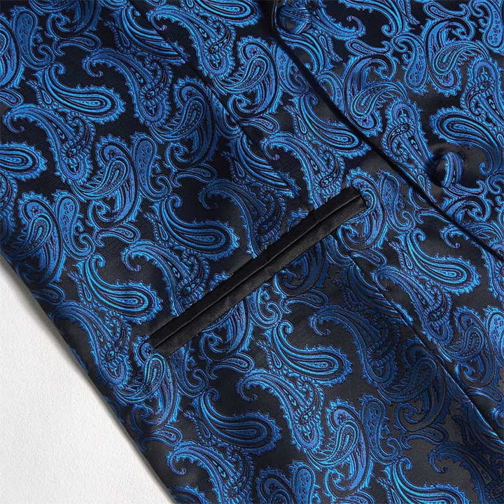 Gilet croisé rétro en jacquard à motif cachemire pour homme - image 7