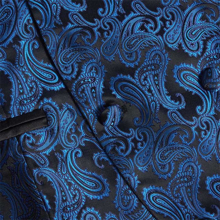 Gilet croisé rétro en jacquard à motif cachemire pour homme - image 8