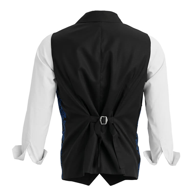 Gilet croisé rétro en jacquard à motif cachemire pour homme - image 5
