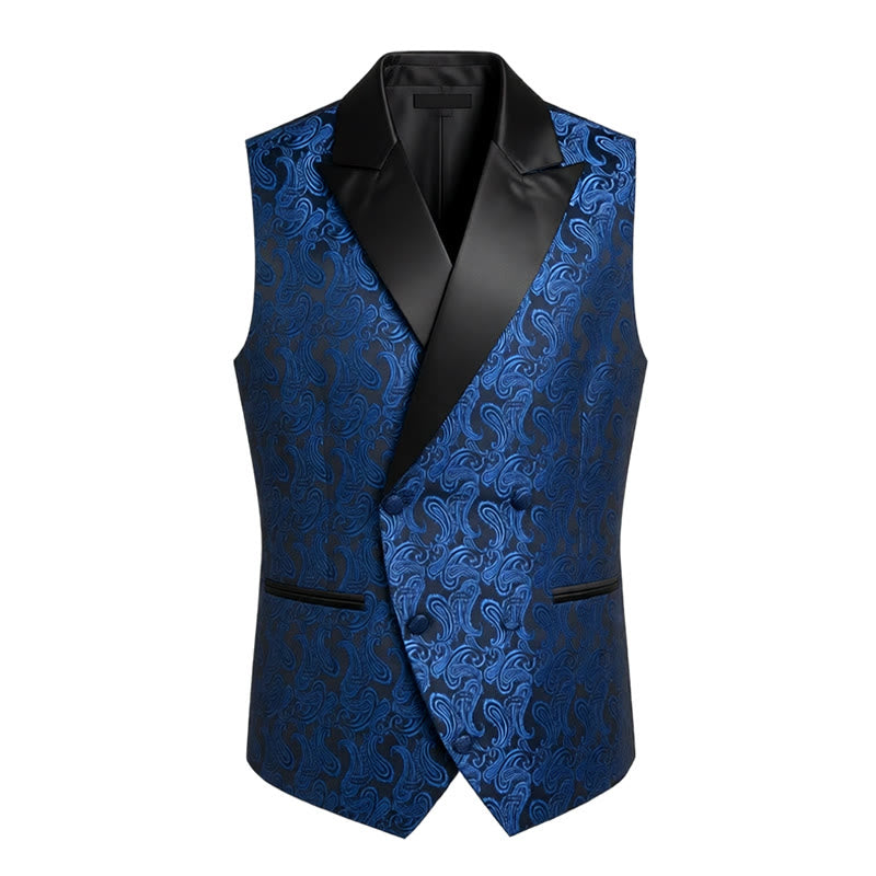 Gilet croisé rétro en jacquard à motif cachemire pour homme - image 4