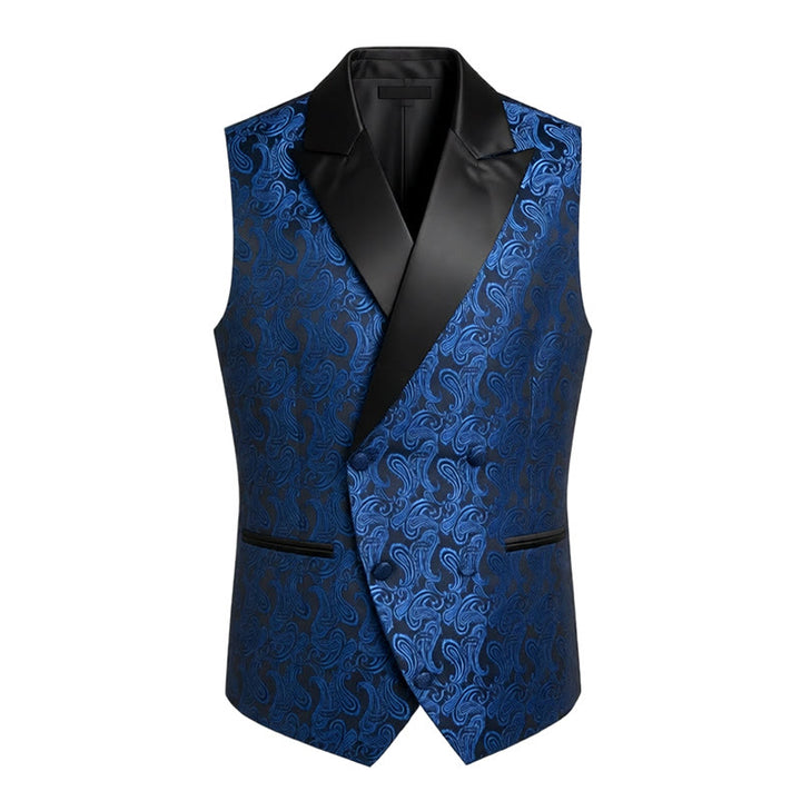 Gilet croisé rétro en jacquard à motif cachemire pour homme - image 4