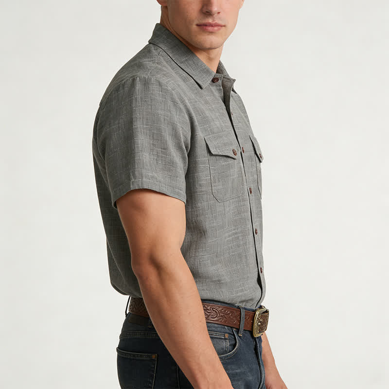 Chemise décontractée de style western pour homme avec poches poitrine - image 2