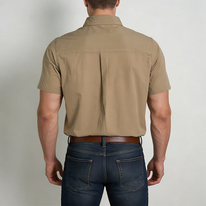 Chemise de travail d'été pour homme, style cowboy, avec poches poitrine - image 3