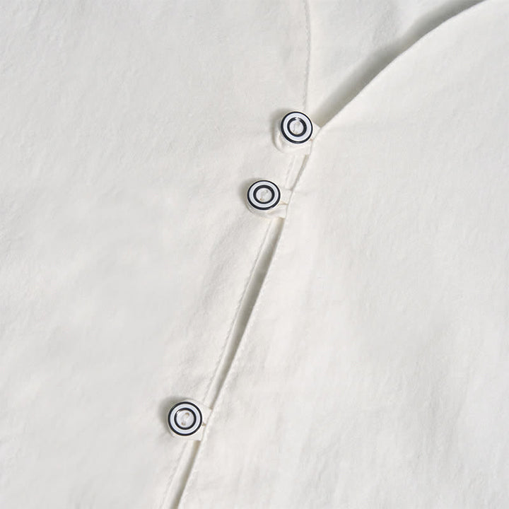 Chemise homme rétro à col Henry, respirante et unie - image 13
