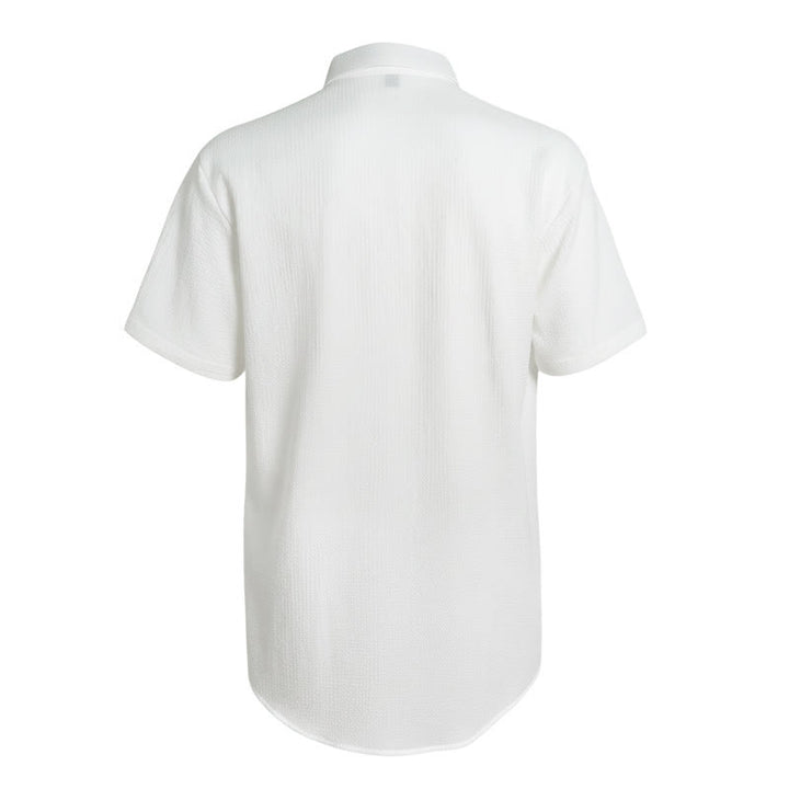 Chemise d'été pour homme, couleur unie, à revers et poche. - image 9