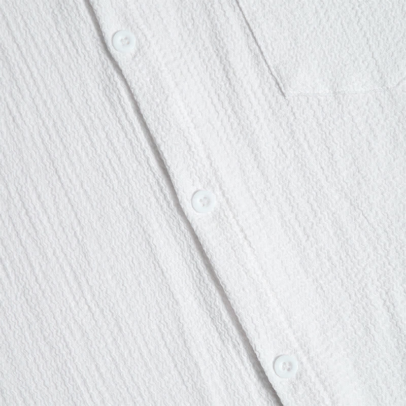 Chemise d'été pour homme, couleur unie, à revers et poche. - image 11