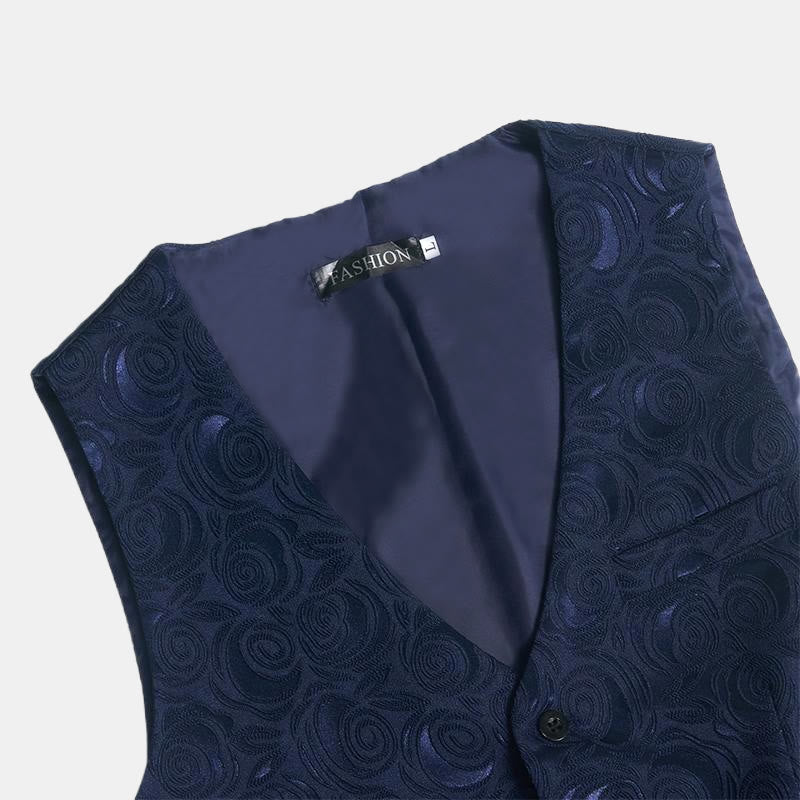 Gilet de costume trois poches à motif cachemire pour homme - image 5