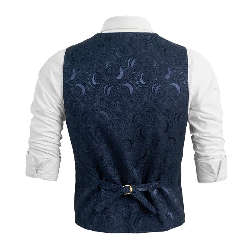Gilet de costume trois poches à motif cachemire pour homme - image 4