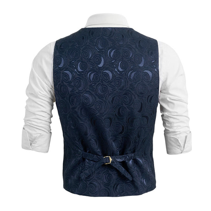 Gilet de costume trois poches à motif cachemire pour homme - image 4