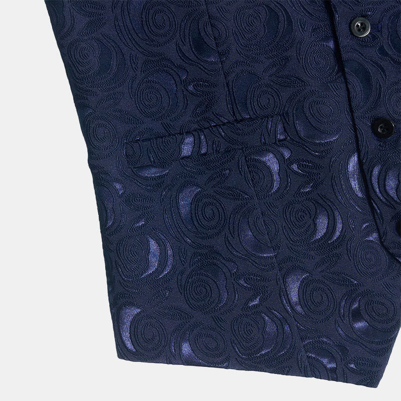 Gilet de costume trois poches à motif cachemire pour homme - image 6