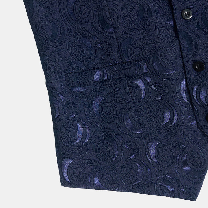 Gilet de costume trois poches à motif cachemire pour homme - image 6