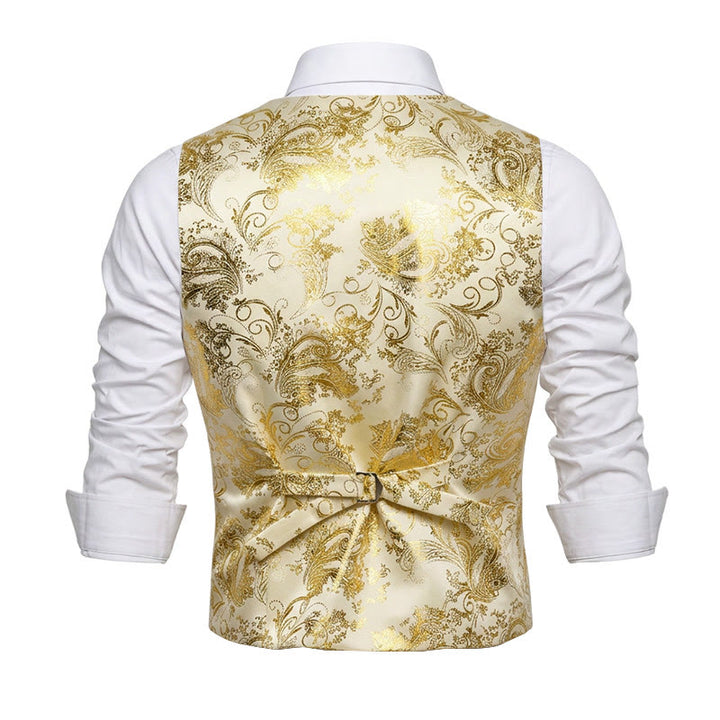 Gilet homme coupe slim à motif cachemire jacquard rétro - image 5