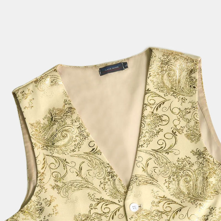 Gilet homme coupe slim à motif cachemire jacquard rétro - image 7