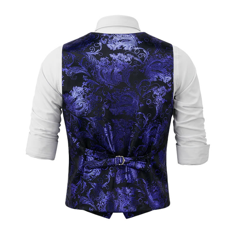 Gilet homme coupe slim à motif cachemire jacquard rétro - image 12