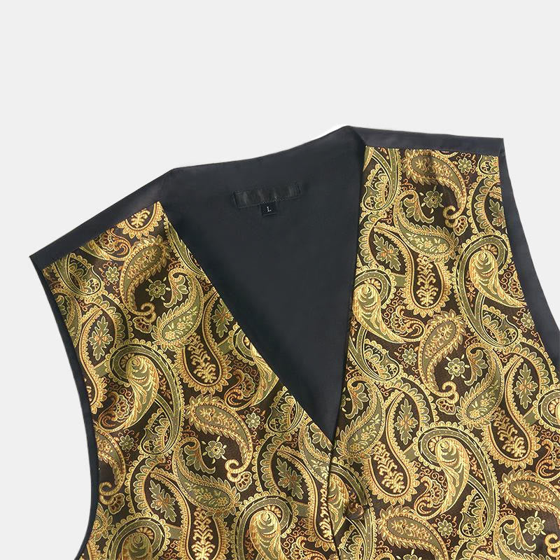 Ensemble de 3 pièces pour homme, gilet à motif cachemire jacquard - image 8
