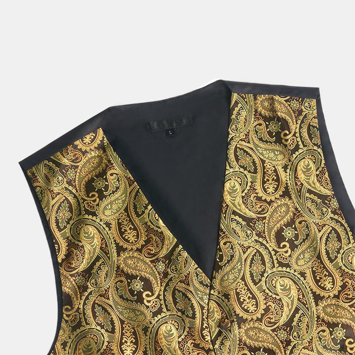 Ensemble de 3 pièces pour homme, gilet à motif cachemire jacquard - image 8