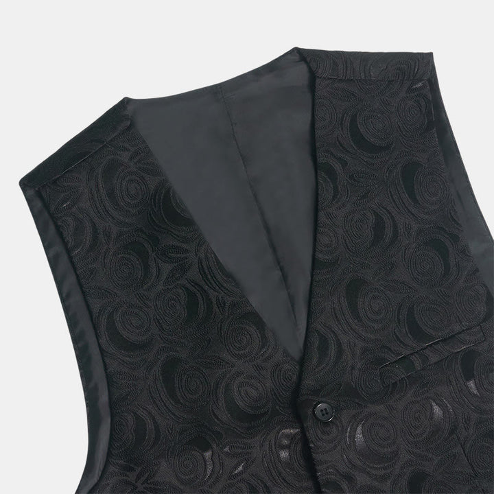Gilet blanc élégant pour homme, à trois poches, en jacquard à motif cachemire. - image 12