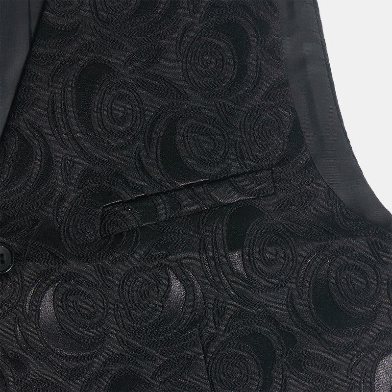 Gilet blanc élégant pour homme, à trois poches, en jacquard à motif cachemire. - image 14
