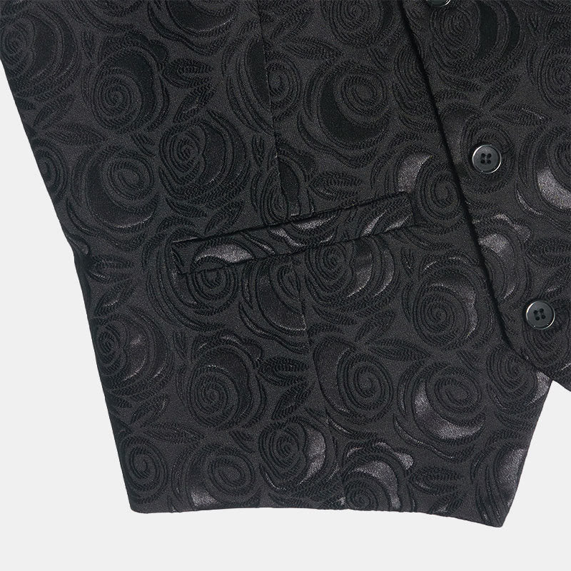 Gilet blanc élégant pour homme, à trois poches, en jacquard à motif cachemire. - image 13