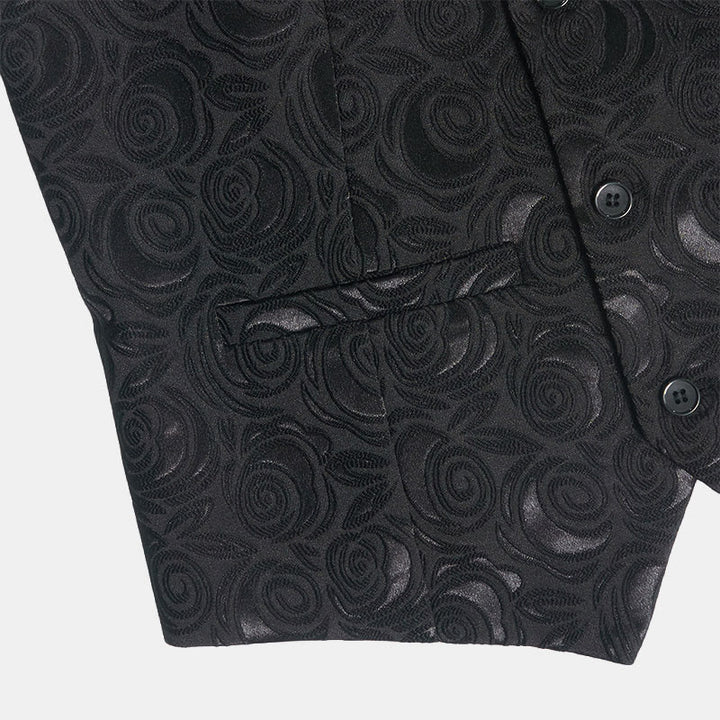 Gilet blanc élégant pour homme, à trois poches, en jacquard à motif cachemire. - image 13