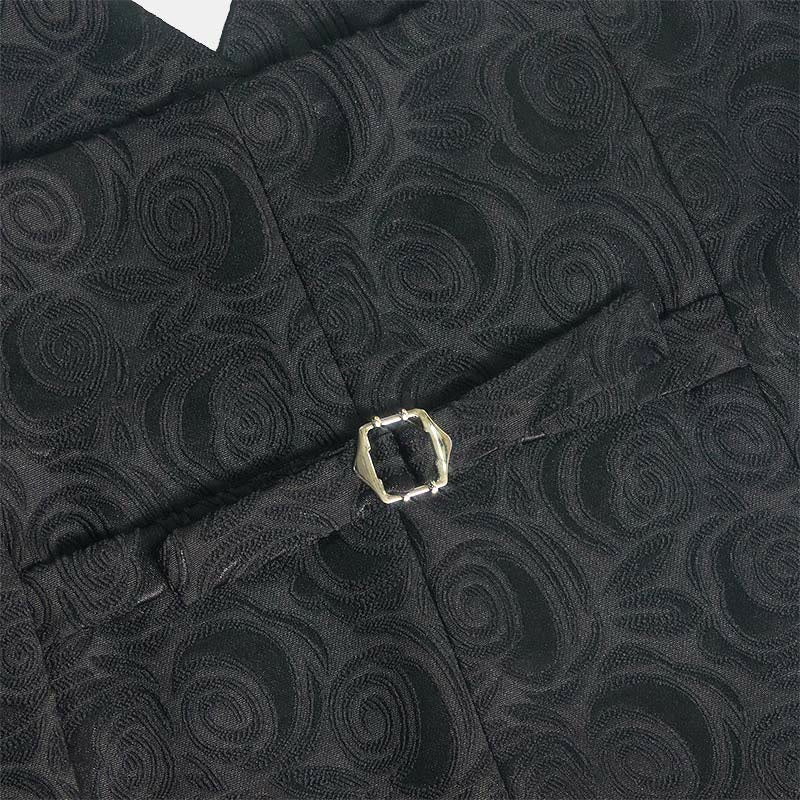 Gilet blanc élégant pour homme, à trois poches, en jacquard à motif cachemire. - image 15