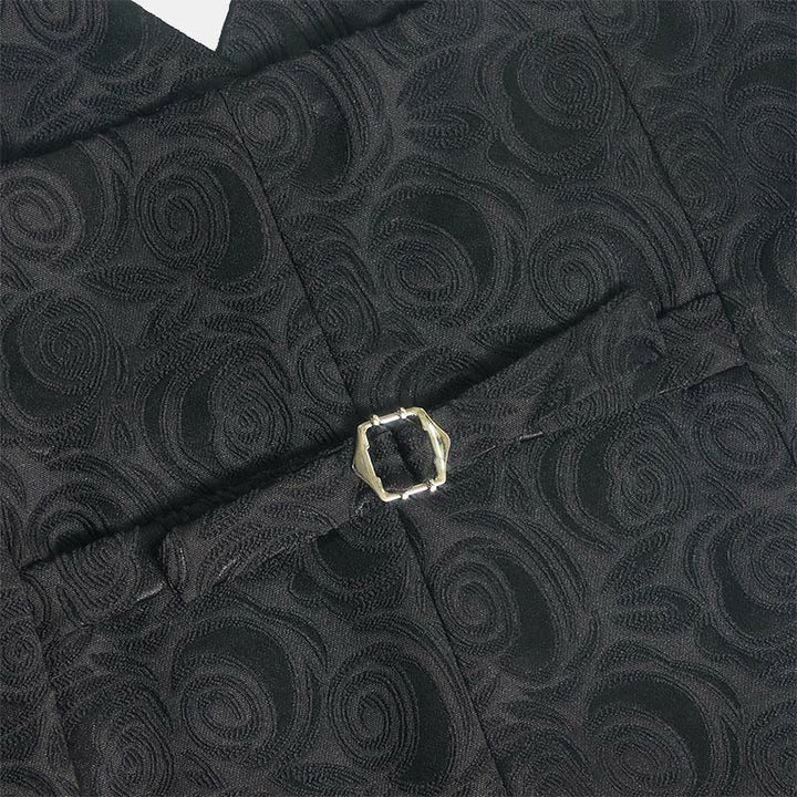Gilet blanc élégant pour homme, à trois poches, en jacquard à motif cachemire. - image 15