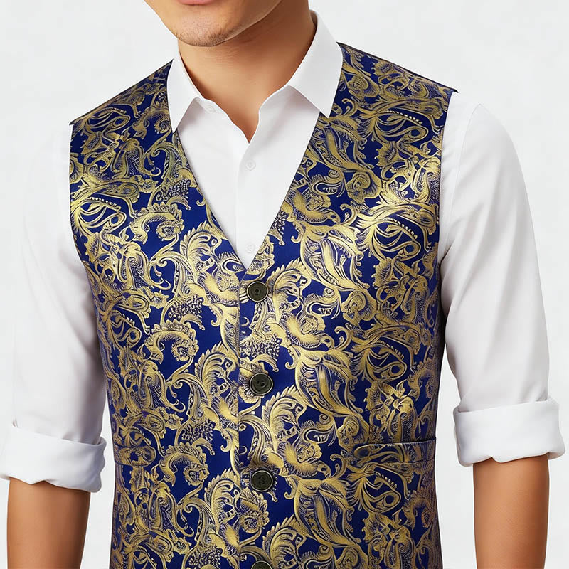Gilet de costume pour homme à motif cachemire raffiné estampé à chaud - image 2