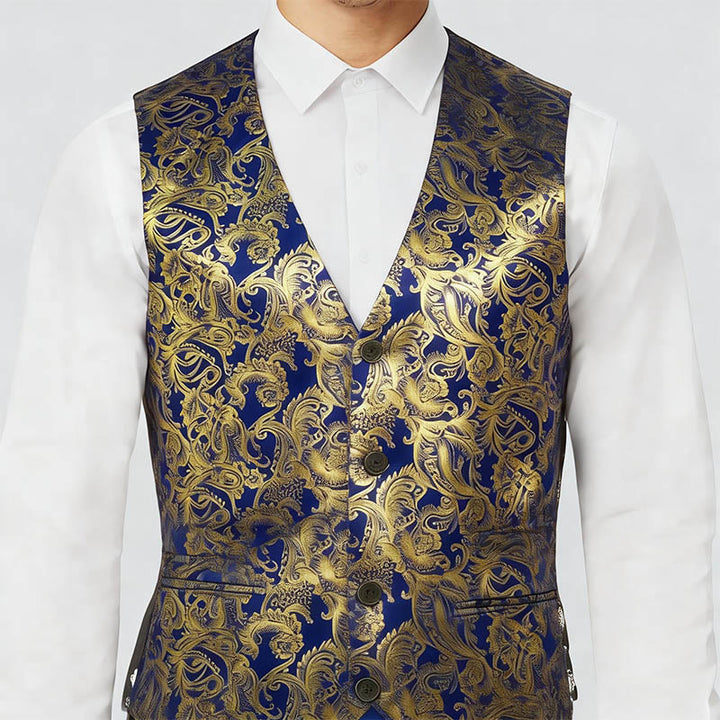Gilet de costume pour homme à motif cachemire raffiné estampé à chaud - image 3