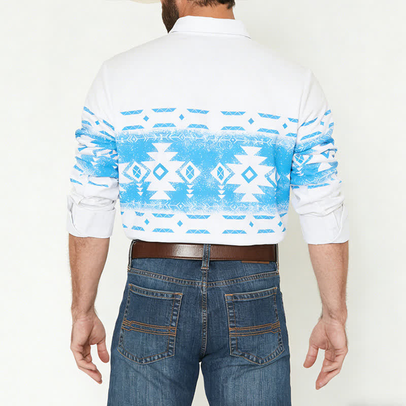 Chemise western pour homme à imprimé géométrique aztèque du sud-ouest - image 2