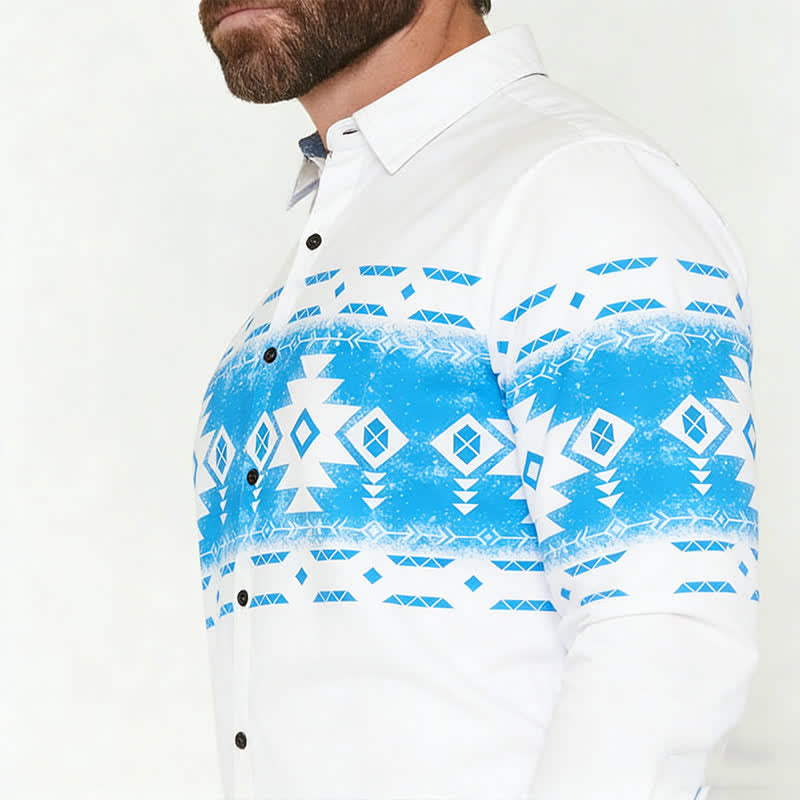 Chemise western pour homme à imprimé géométrique aztèque du sud-ouest - image 3