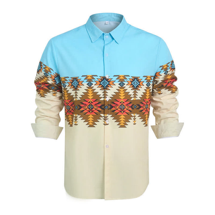 Chemise western homme à imprimé aztèque du sud-ouest, color block - image 4