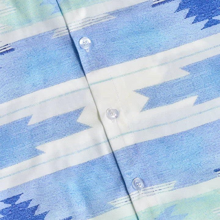 Chemise western bleu clair pour homme à imprimé géométrique aztèque - image 7