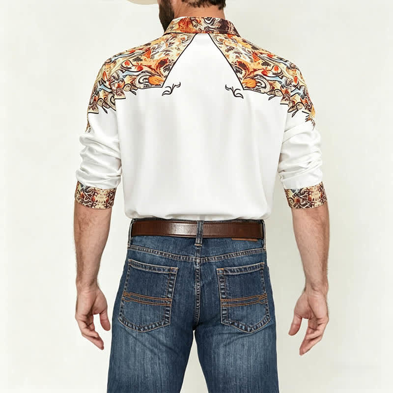 Chemise western rétro pour homme, imprimée en 3D à motif cachemire - image 2