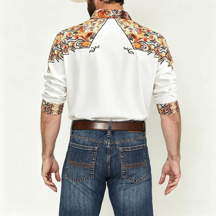Chemise western rétro pour homme, imprimée en 3D à motif cachemire - image 2