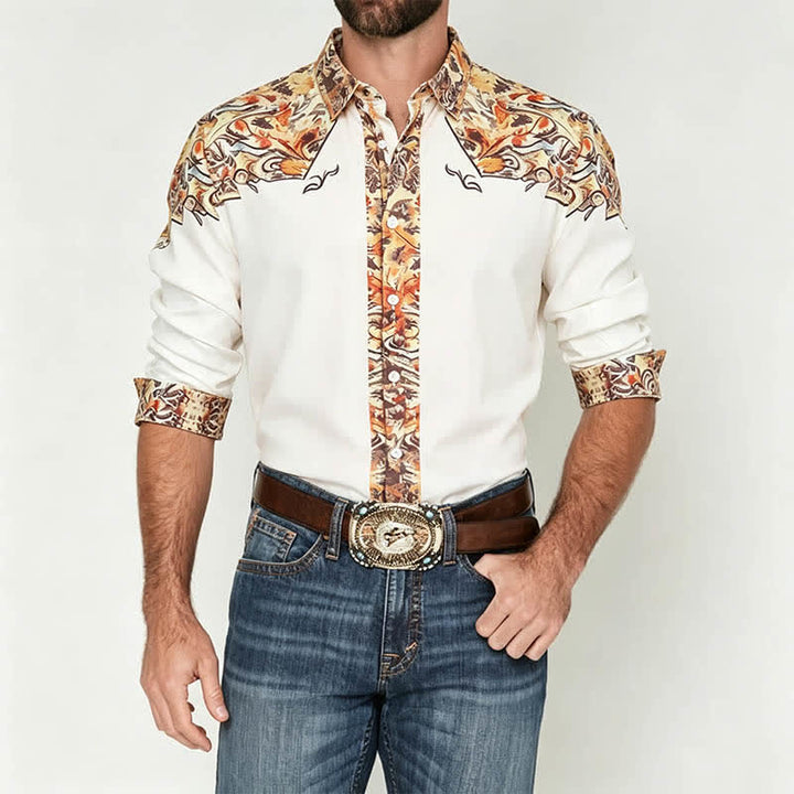 Chemise western rétro pour homme, imprimée en 3D à motif cachemire - image 1