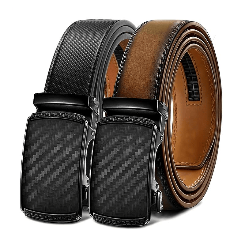 Ceinture homme en cuir véritable à boucle automatique, style business casual - image 2