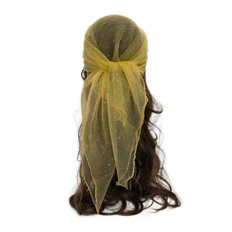 Écharpe d'été légère et scintillante pour femme, ornée de strass et de perles. - Jaune - image 17