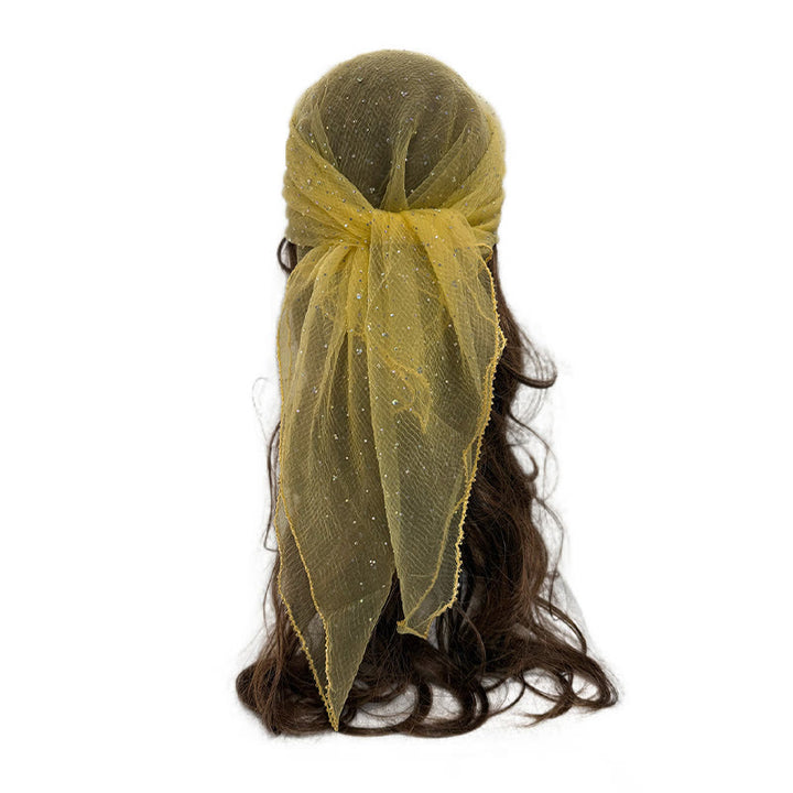 Écharpe d'été légère et scintillante pour femme, ornée de strass et de perles. - Jaune - image 17