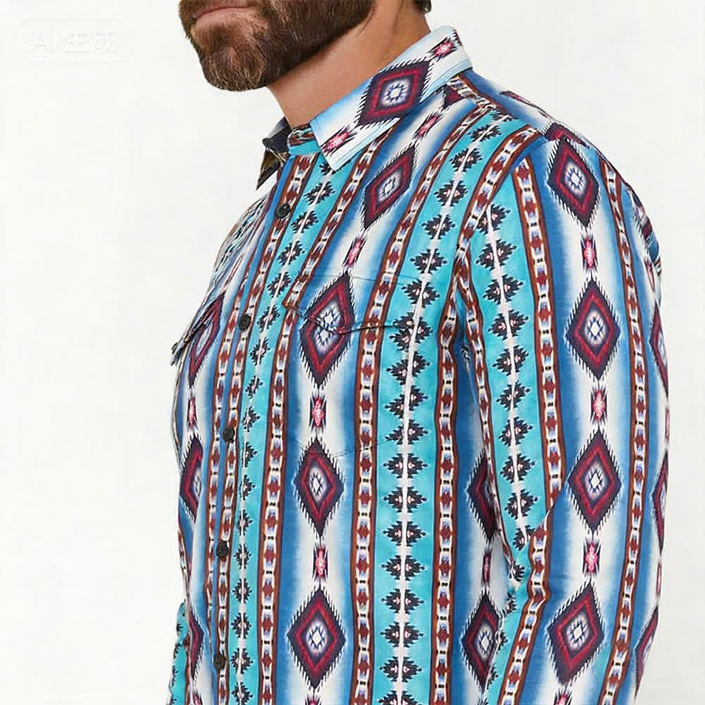 Chemise imprimée 3D American West Red Diamond pour homme - image 3
