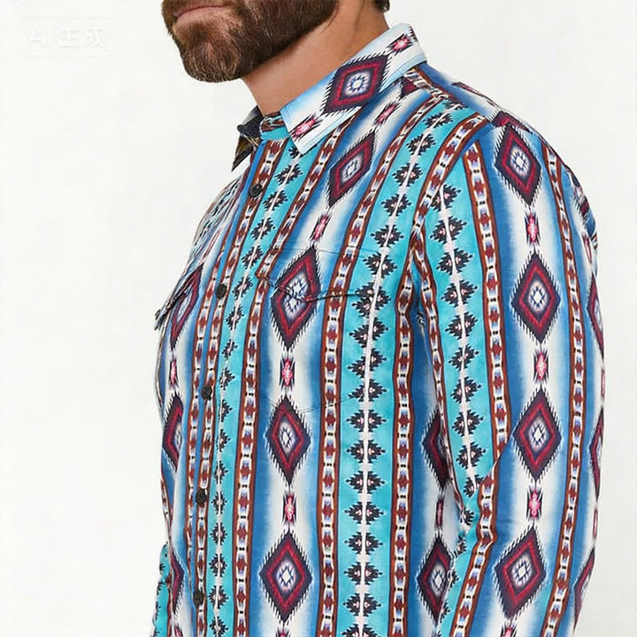 Chemise imprimée 3D American West Red Diamond pour homme - image 3