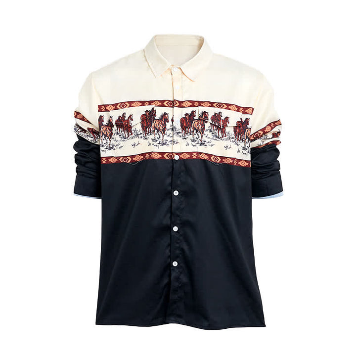 Chemise de cowboy bleue pour homme, imprimée en 3D avec un motif aztèque du sud-ouest. - image 8