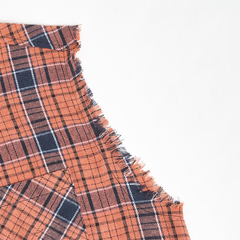 Gilet sans manches à carreaux orange et noirs pour homme - image 7