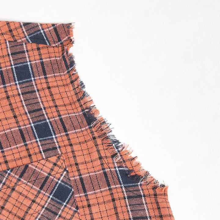 Gilet sans manches à carreaux orange et noirs pour homme - image 7