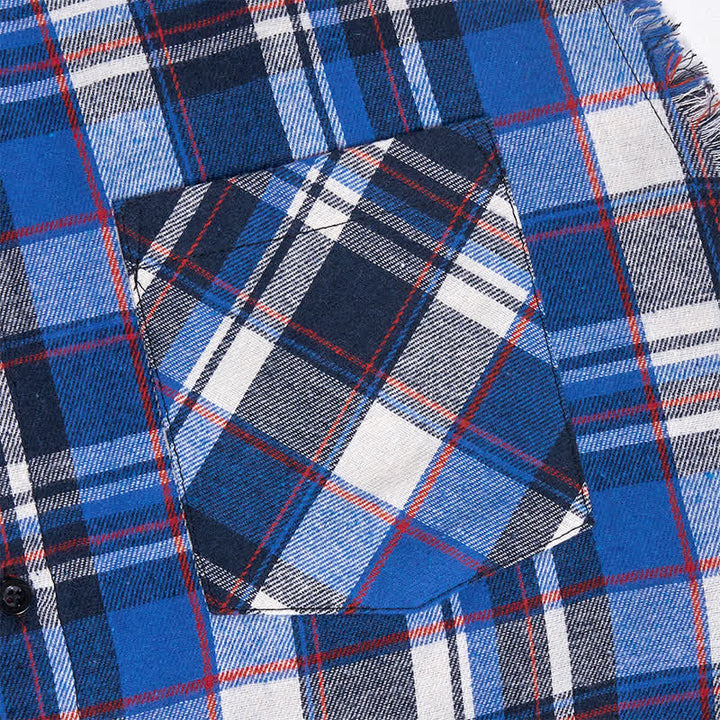 Gilet sans manches à carreaux bleus et blancs style western pour homme - image 5