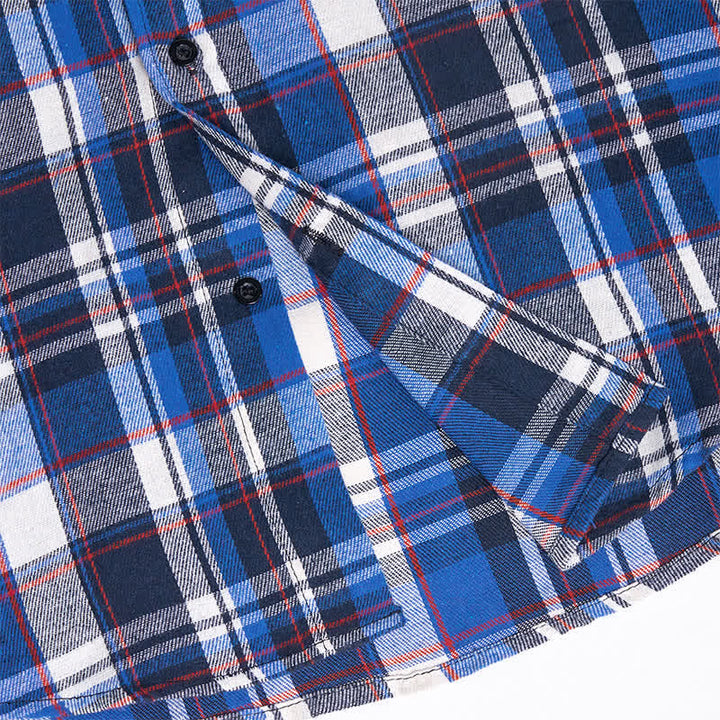 Gilet sans manches à carreaux bleus et blancs style western pour homme - image 6