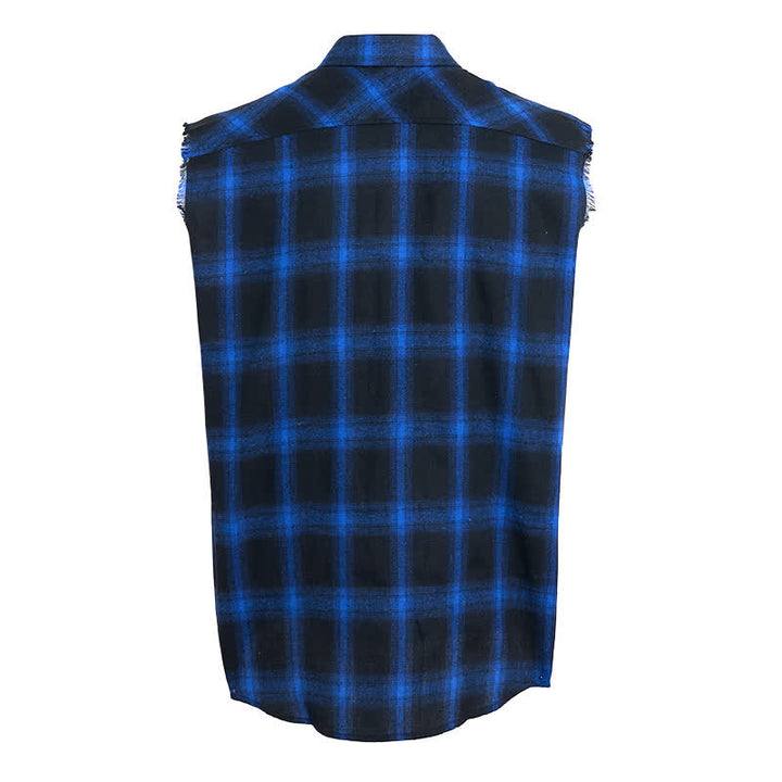 Gilet sans manches à carreaux style western pour homme - image 9