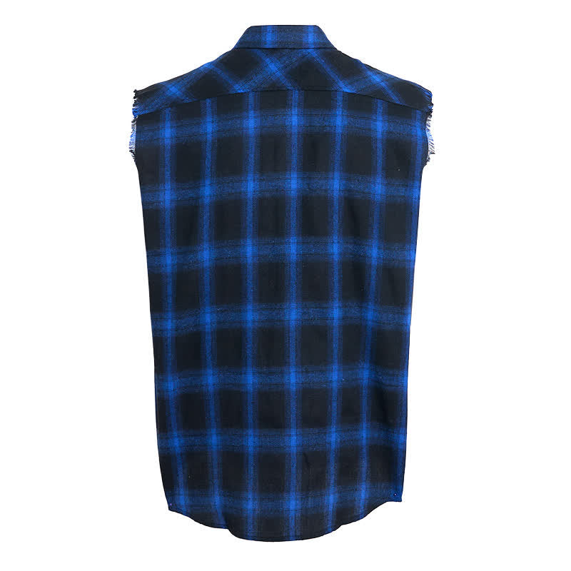 Gilet sans manches à carreaux style western pour homme - image 9
