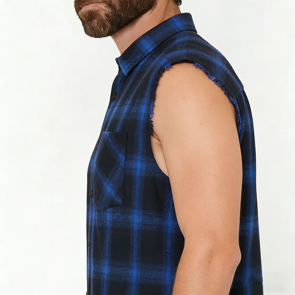 Gilet sans manches à carreaux style western pour homme - image 3