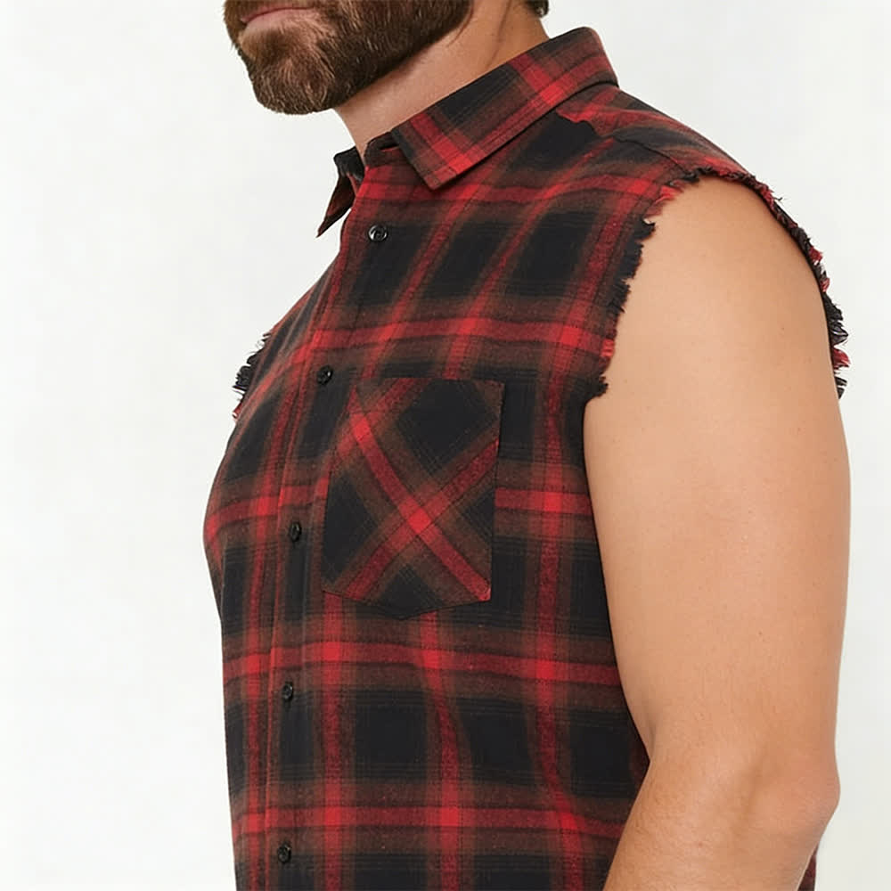 Gilet sans manches à carreaux style western pour homme - image 13