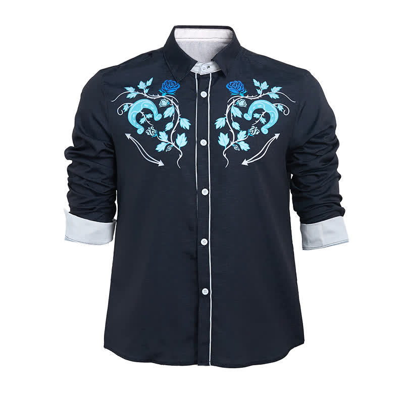 Chemise de cowboy pour homme Rugged West à motif fer à cheval et rose - image 11